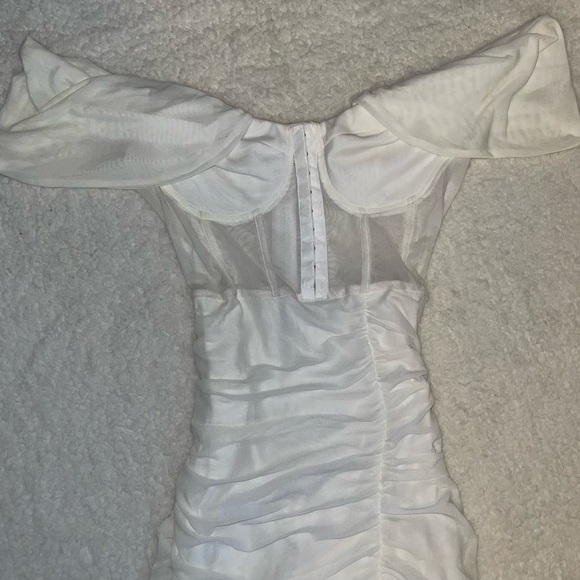 Floor Length Dress with Sheer Bottom - Picture 2 of 3